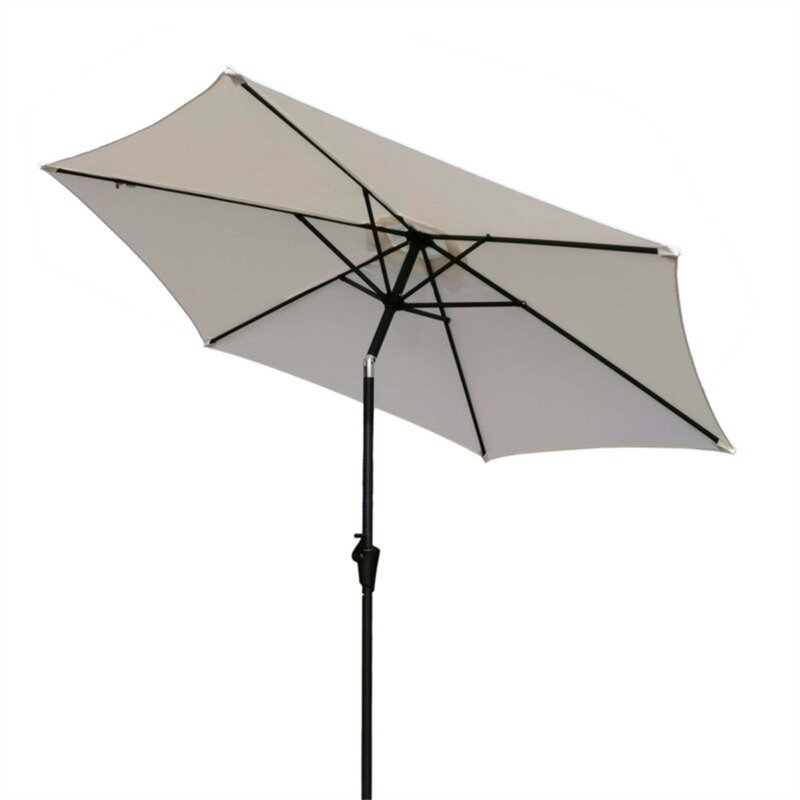 Parasol d'extérieur en aluminium résistant à la rouille avec fonctions polyvalentes et conception durable, Crème