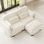 Canapés d'angle à compression, causeuse modulaire deux places en chenille beige, intérieur moderne