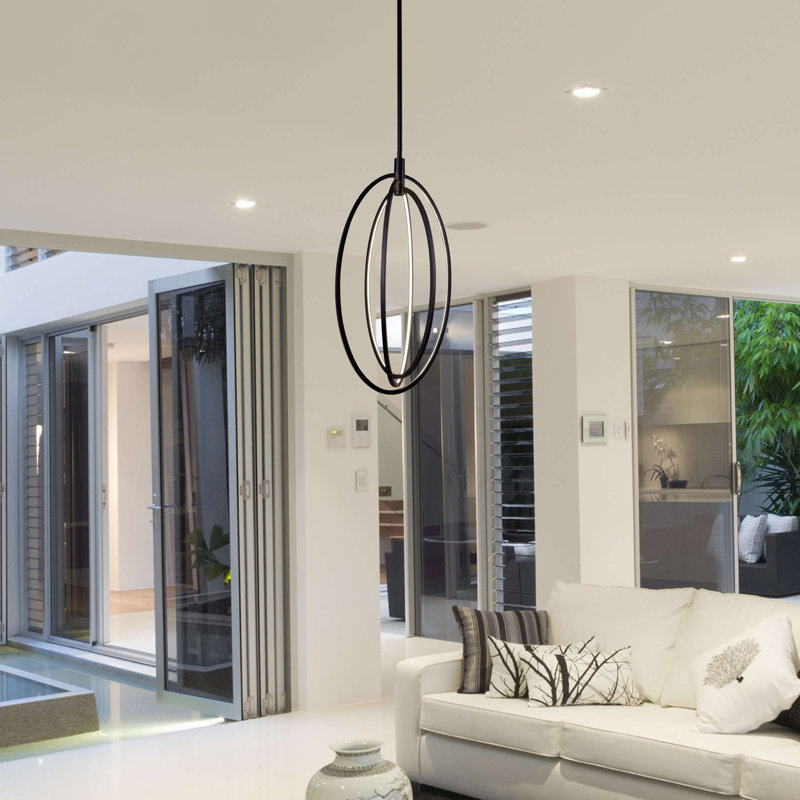 Luminaire suspendu rotatif ovale à DEL 15 po avec tige réglable Radium