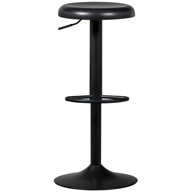 Isaac Adjustable Height Counter Stool with Metal Frame, Black