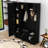 Hall Tree with 6 Cabinets, Adjustable Shelf and  Coat Hooks-205782591
