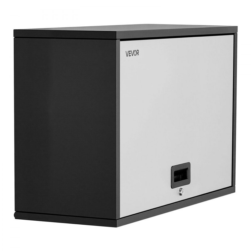 Metal Wall Cabinet, 27.56W x 12.01D x 19.69H Inch, Floating Garage Tool Cabinet with Up-Flip Door and Shelf, 240 lbs Load Capacity, Fit for Garage, Basement, Kitchen, Warehouse Assembly Required