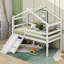 Lit simple mezzanine bas avec glissade, échelle, barrières de sécurité-106752979