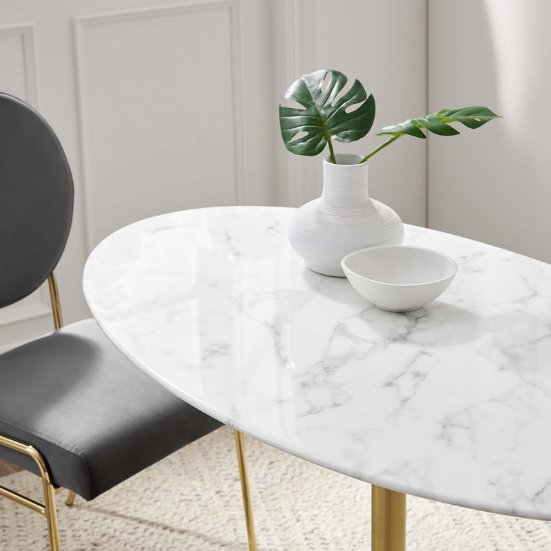 Modway Lippa 48" Oval Dining Table, Gold