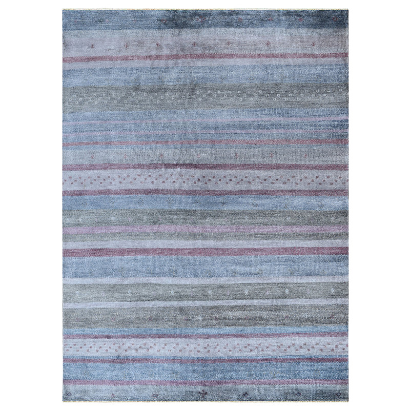 Tapis multicolore de haute qualité noué à la main, Rectangle 6 pi x 9 pi
