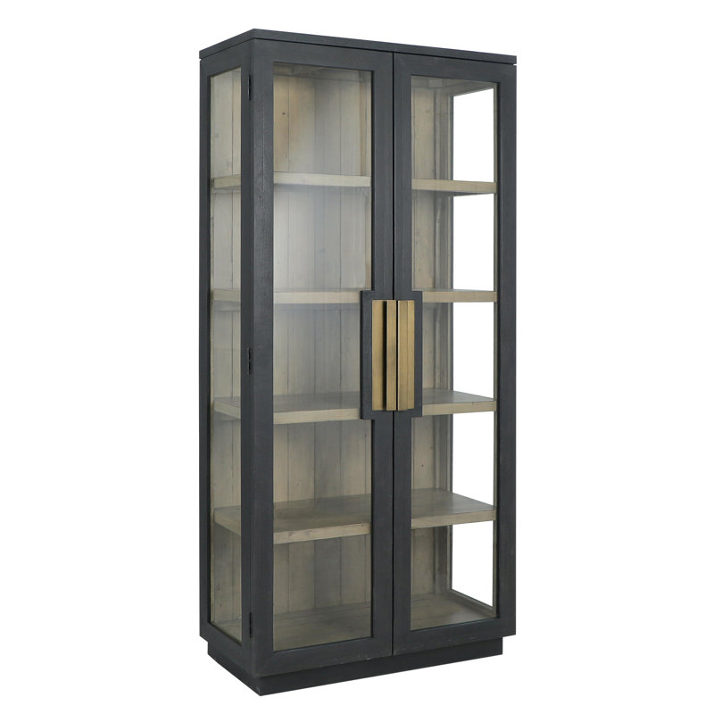 Armoire en bois de pin récupéré Larson, Noir