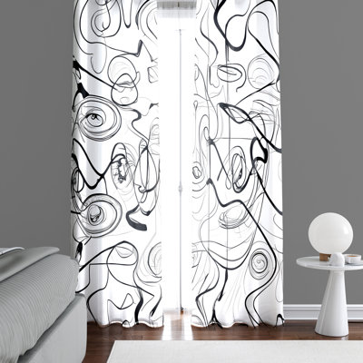 Paire de rideaux semi-transparents en polyester Detrez