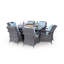 Parsons 6 - Person Patio Dining Set Rectangular Table with Cushions Included-1884881099-1884881100