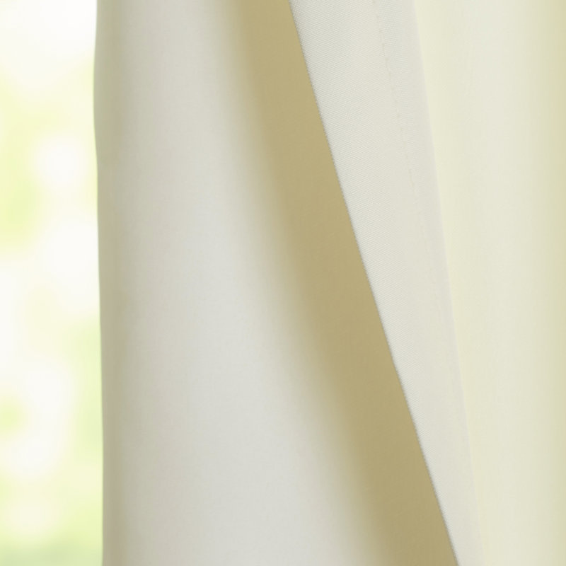 Curtainworks Jarrek Solid Color Semi-Sheer Grommet Single Curtain Panel, 52" W x 95" L, Ivory