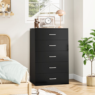 Ebern Designs 2-pieces Black Dresser, 5-drawer 39.1'' H Lingerie Chest & Reviews | Wayfair Ebern Designs 2-pieces Black Dresser, 5-drawer 39.1'' H Lingerie Chest & Reviews | Wayfair