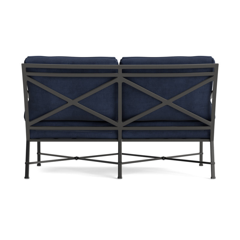 Venetian Outdoor 2 - Seat Loveseat, Textured Pewter, Fusion Neptune