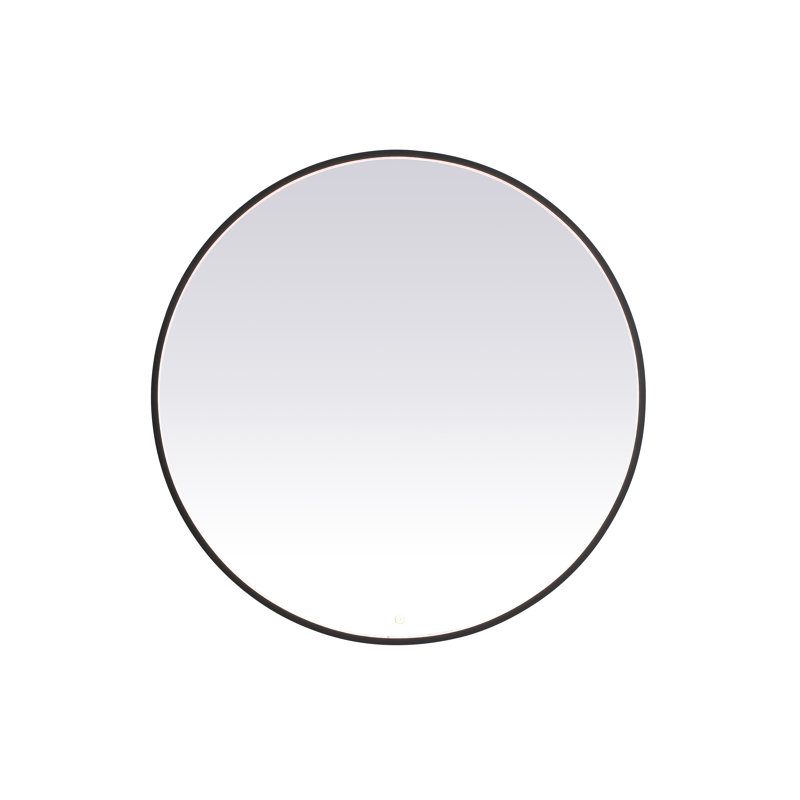 Miroir de salle de bain Pickard, Noir, 45 po x 45 po