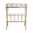 Quinlynn Metal and Glass Two-Tier Bar Cart with Decorative Frame for Stylish Serving and Storage