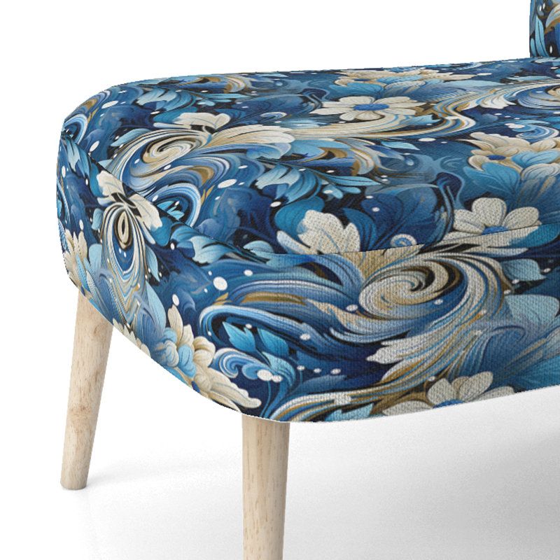 Chaise d'appoint rembourrée bohème et éclectique Nautical Allure Paisley