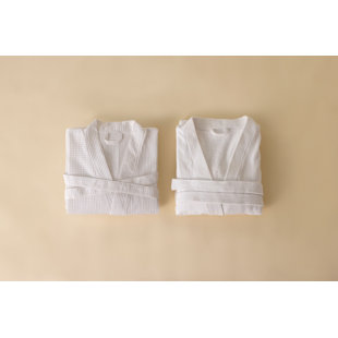 Cotton Velour Mid-Calf Bathrobe with Pockets