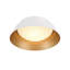 2 Light Matte Black + Gold Flush Mount-1384606008