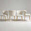 Chaise à oreilles moderne en velours capitonné blanc avec pieds en métal-677051