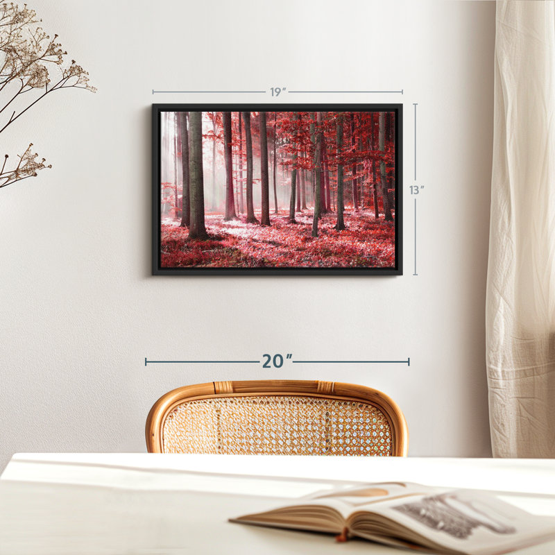 Nature «Red Forest Sunlight Canvas Print», H 13 po x l 19 po