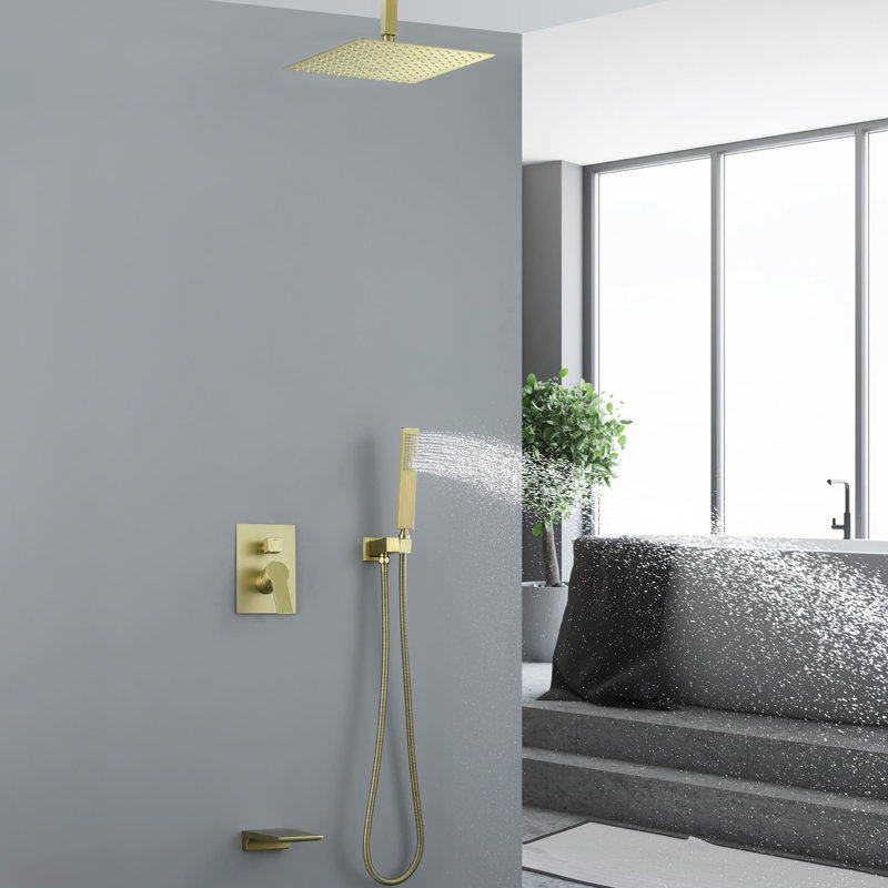 All-In-One Kit with Rough in-Valve, Brushed Gold