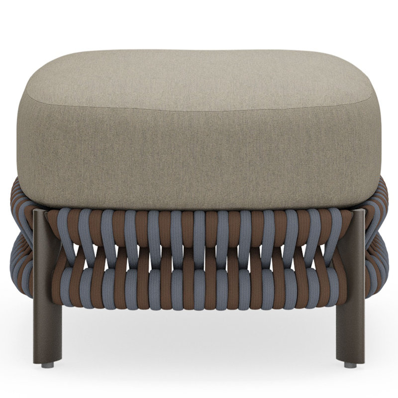 Eve Outdoor Ottoman, Chestnut Brown