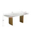 Table de salle à manger en pierre frittée moderne de 78,7 po pour 6 à 8 personnes Hugette-2042237250-2042237251