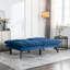Lit moderne en bleu marine, adapté aux petits appartements et aux espaces de vie Lit en velours bleu 2 places, réglable, s'adapte