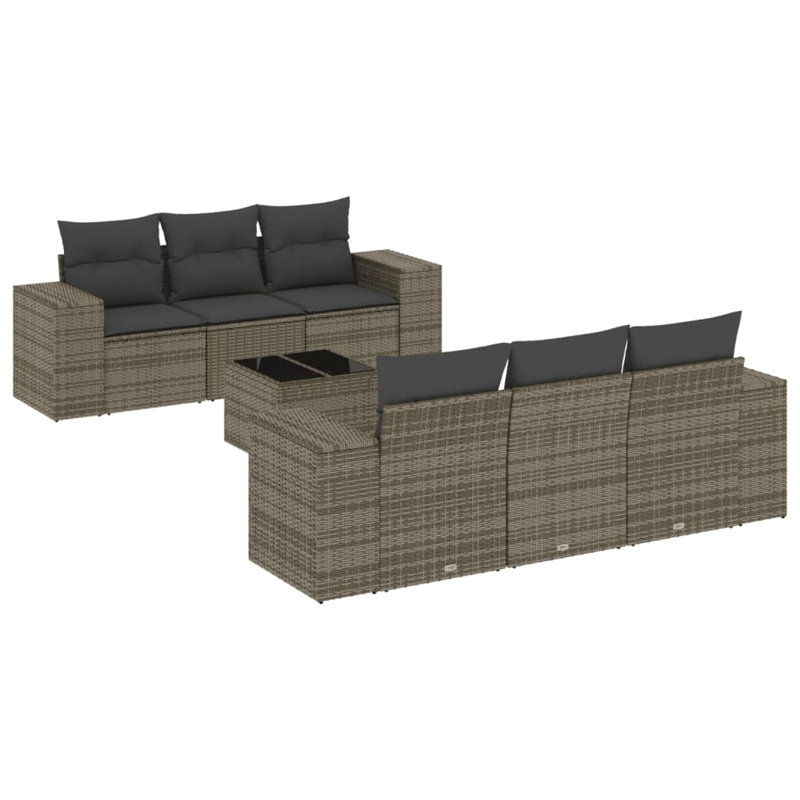 Vidaxl Garden Sofa Set Gray, Dark Gray