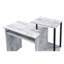 Bureau rectangulaire avec finition blanc antique et noir et plateau de rangement pour clavier en placage de papier métallique