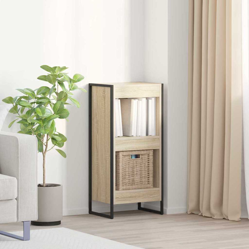 Steel Book Cabinet Bookcase, (2 Shelves) 86.5cm. H x 40cm. W x 30cm. D, Sonoma