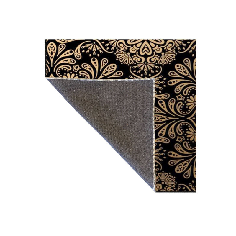 Tapis lavable à motif géométrique floral, Rectangle 3 pi 3 po x 4 pi 11 po