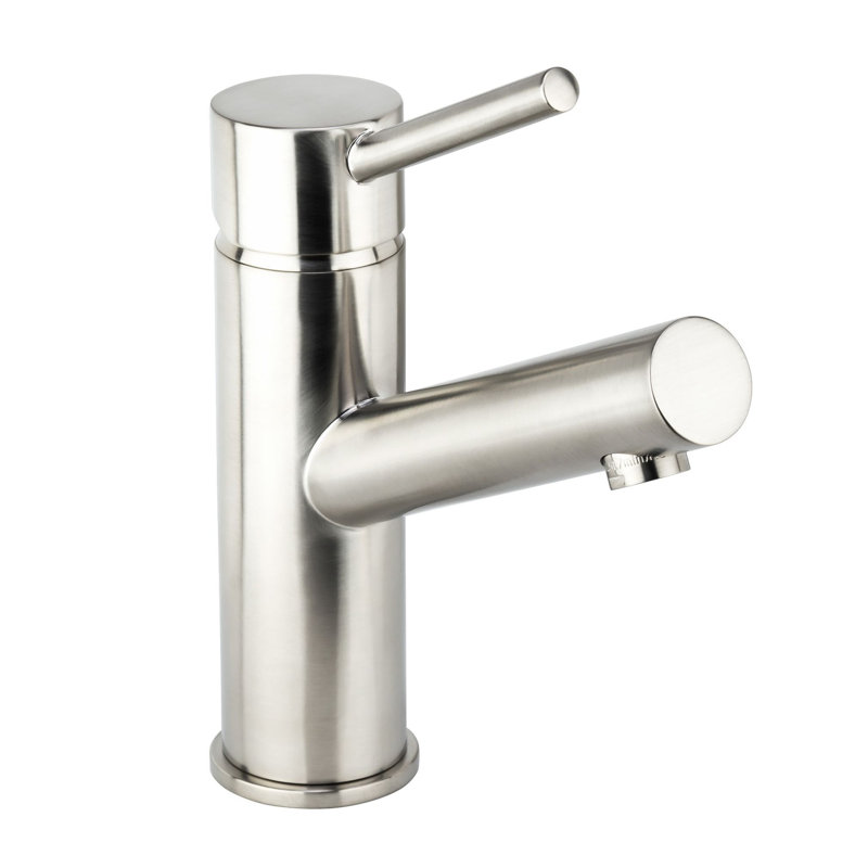 Mia Single Hole Bathroom Faucet - Includes Push-Pop Drain Assembly and Optional Deck Plate, Flat Black