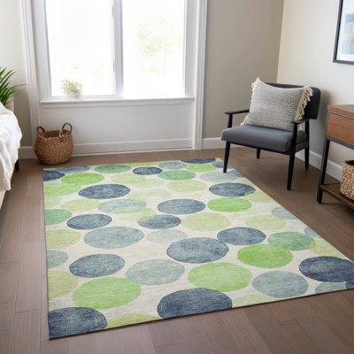 Tapis bleu marine Xhevrie intérieur / extérieur lavable à la machine