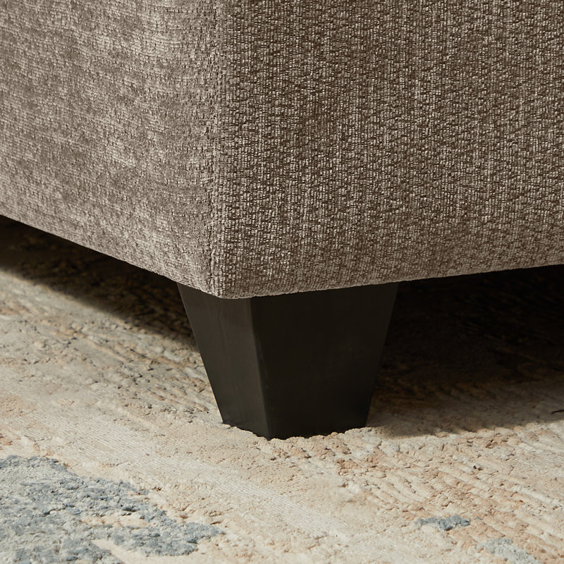 Chaise longue rembourrée en tissu 39,76 po, Chenille brun