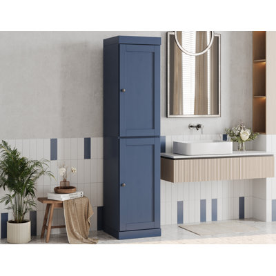 100% Solid Wood 16.5" Bathroom Storage Cabinet with Shaker Doors & Adjustable Shelves
