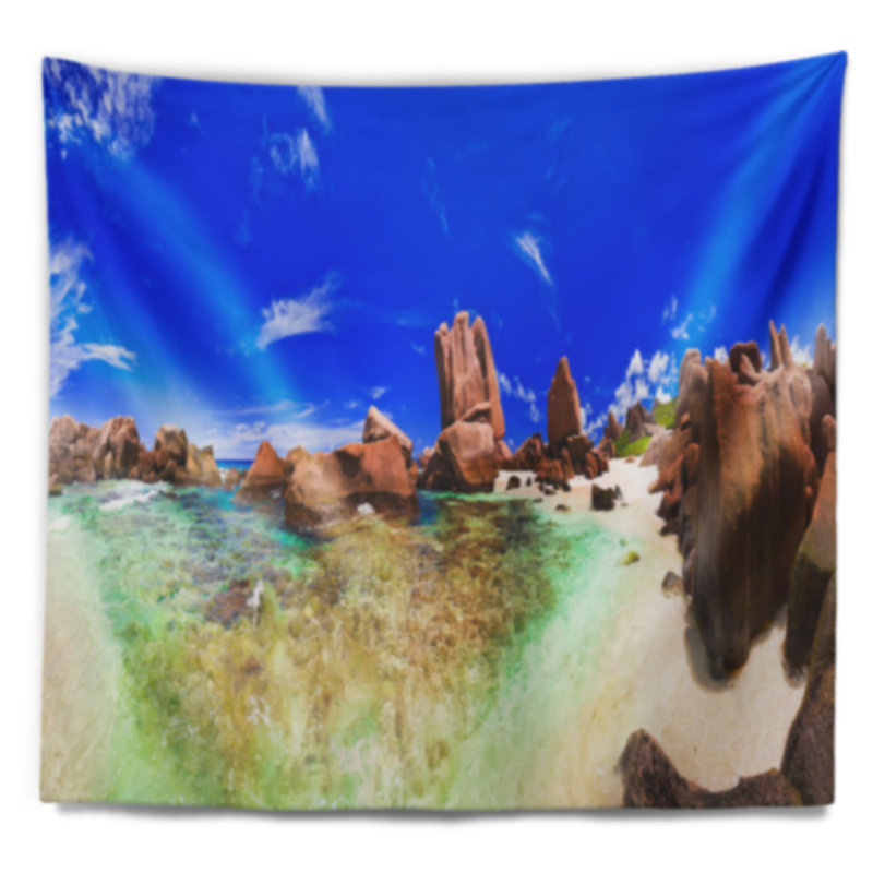 Tapisserie panoramique de plage tropicale lumineuse Landscape, H 50 po x l 60 po