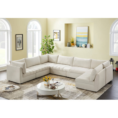 Ensoll Velvet U-Shaped Sectional Reversible