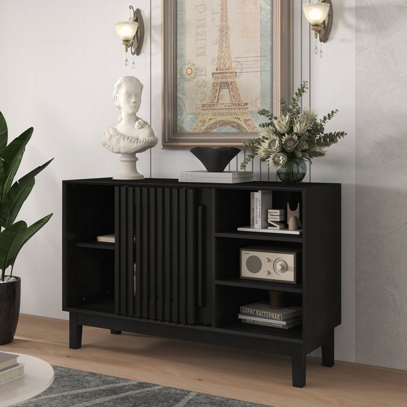 47.3" Sideboard Buffet Cabinet with Storage, Black