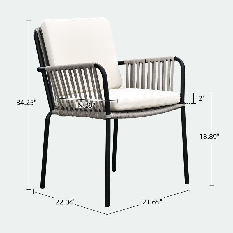 Fauteuil de salle à manger d'extérieur avec coussin Latitude Run®