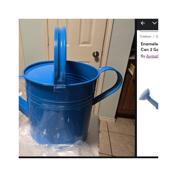 Enameled Galvanized Steel Watering Can 2 Gal. - Blue