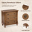 Commode de style champêtre à 3 tiroirs avec colonnes tournées