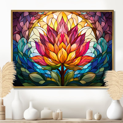 «Blossoming Rainbow Lotus», impression encadrée de lotus
