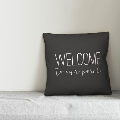 Textual Outdoor Throw Pillow