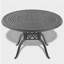 Ensemble de 7 pièces de mobilier de patio en aluminium coulé avec cadre noir et coussins de siège bleus (identique à: W1710S00487)