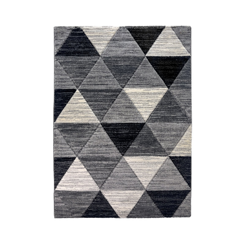 Carine Vision Grey/Black Rug, Rectangle 160 x 230cm