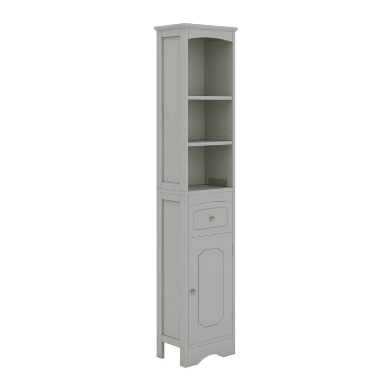 Armoire de rangement autoportante avec tiroir et tablette réglable, Gris