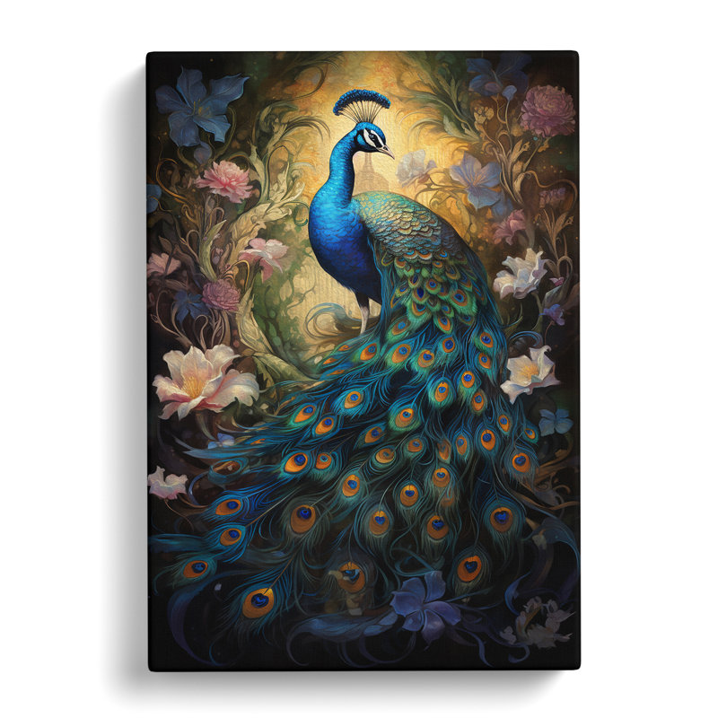 Peacock Baroque - Wrapped Canvas, 60cm H x 40cm W x 3cm D