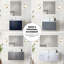 36 po L x P 22 po. Meuble-lavabo blanc brillant avec comptoir en quartz, robinet, miroir à DEL - aux égratignures et aux taches pour une charmante performance de 36 po et 22 po-1344369295