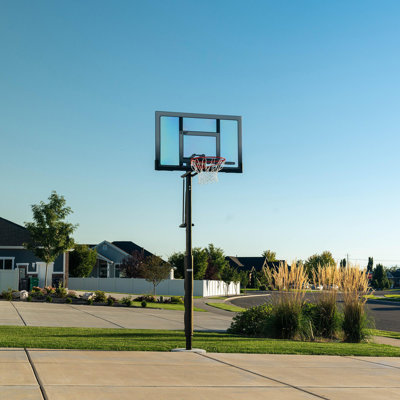 Lifetime Adjustable Height 52'' W Steel In-Ground Basketball Hoop with Breakaway Rim