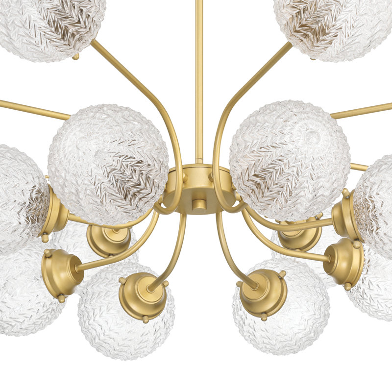 Veturia 16-Light Sputnik/Sphere Chandelier with Textured Glass Globes
