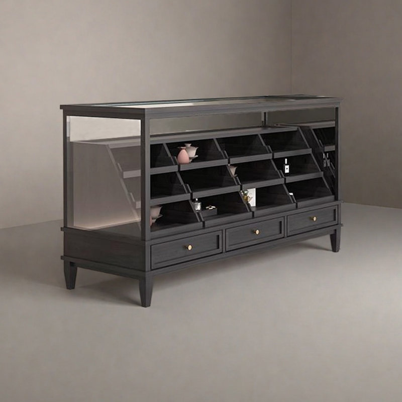 Vitrine d'îlot central haut de gamme, H 35,43 po x l 62,99 po x P 23,62 po